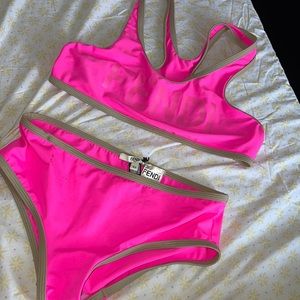 Fendi Hot Pink Two Piece Bikini